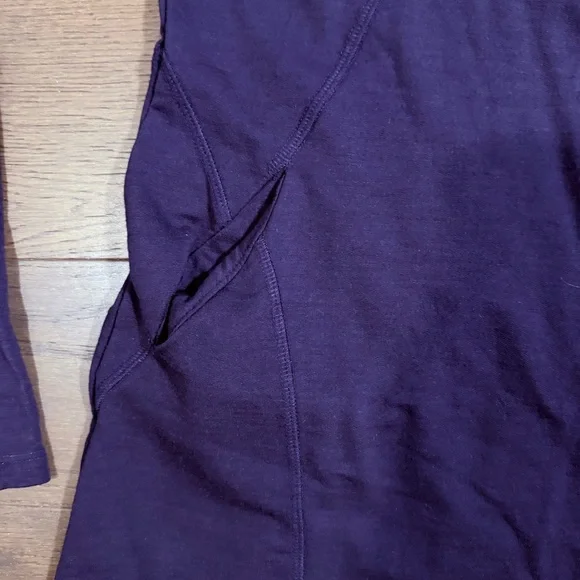Ibex Wool Hooded Dress with Pockets and Thumbholes Sz Large Purple - Picture 3 of 10